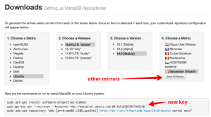 mariadb repositories keys